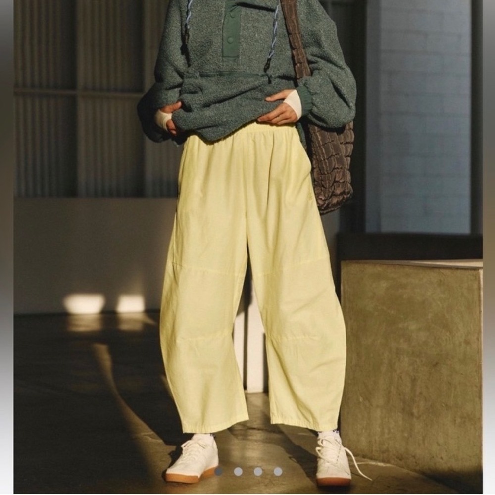 Free People Movement Game Day Pants Citrus Yellow Balloon Barrel Leg - XSmall